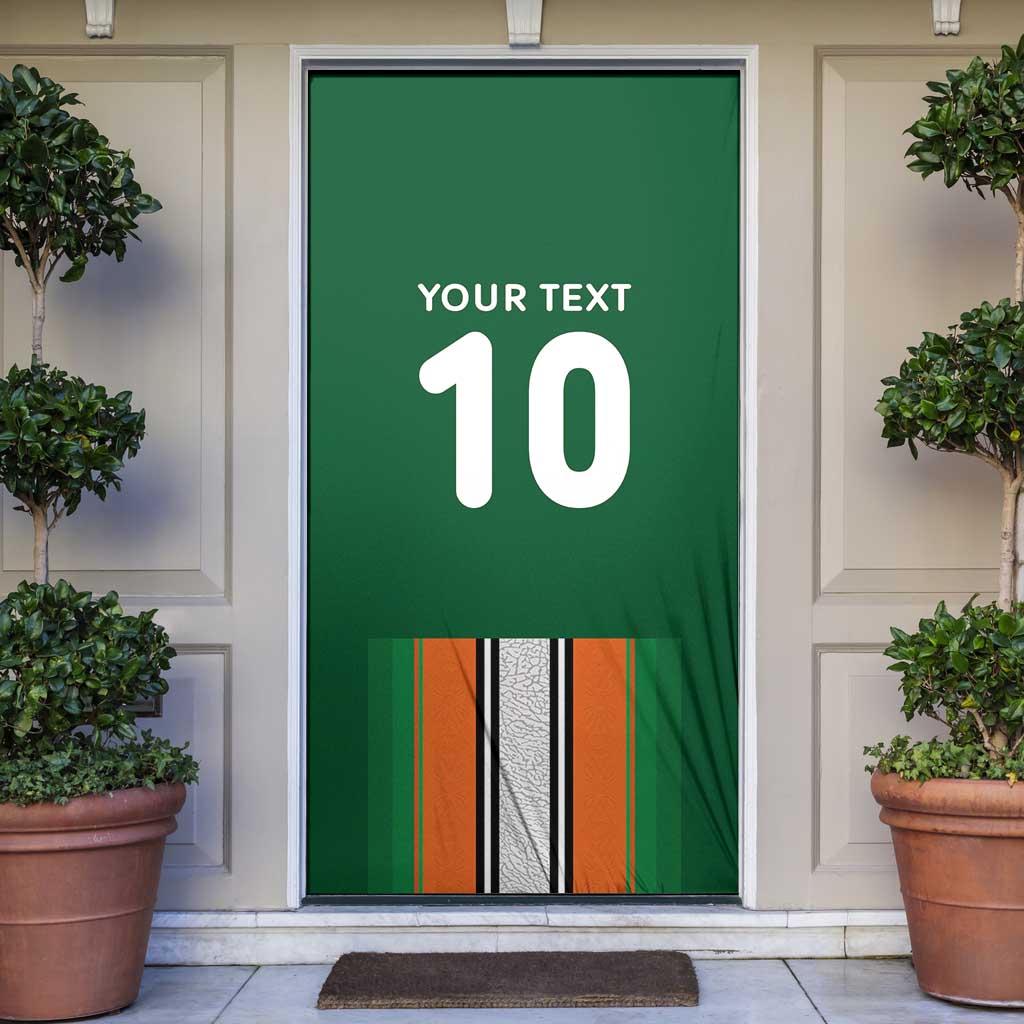 Custom Ivory Coast National Football Door Cover Les Elephants-Striped Sport Style - Wonder Print Shop