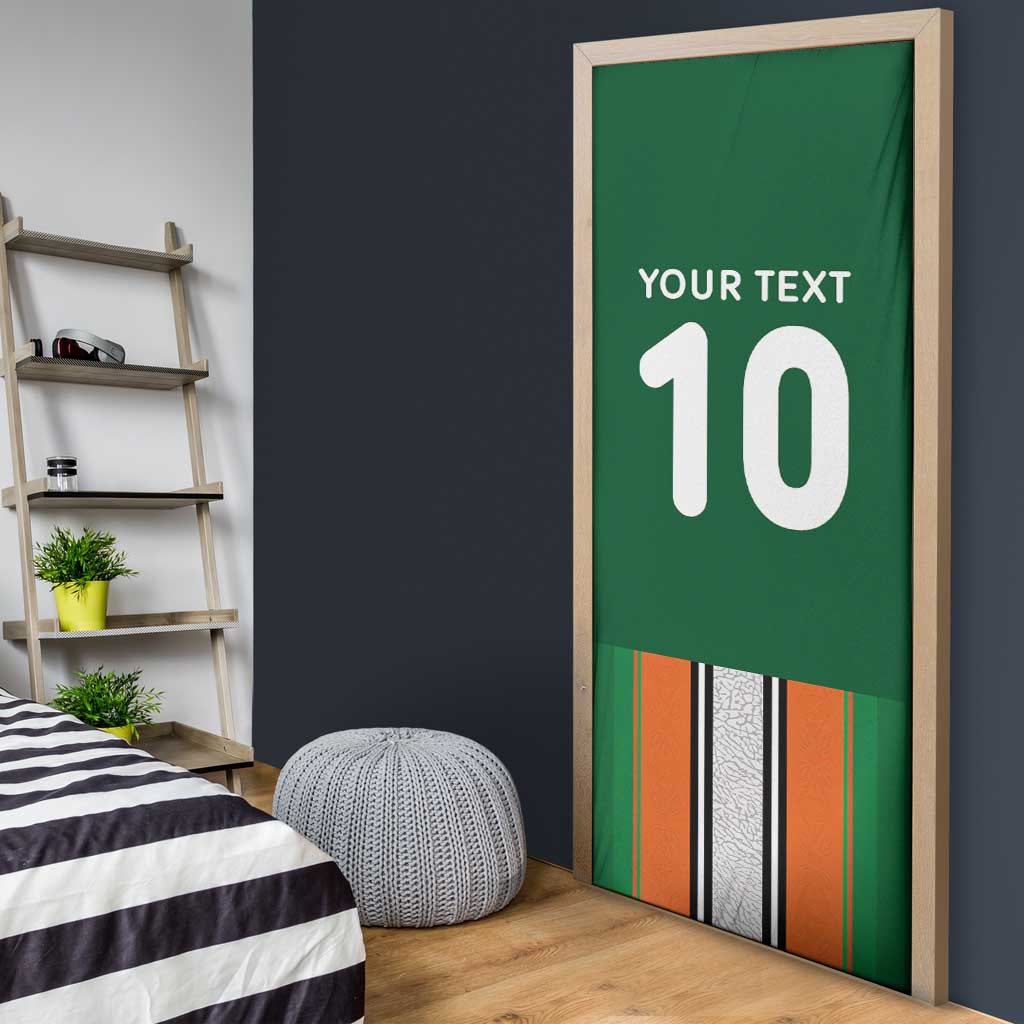 Custom Ivory Coast National Football Door Cover Les Elephants-Striped Sport Style - Wonder Print Shop