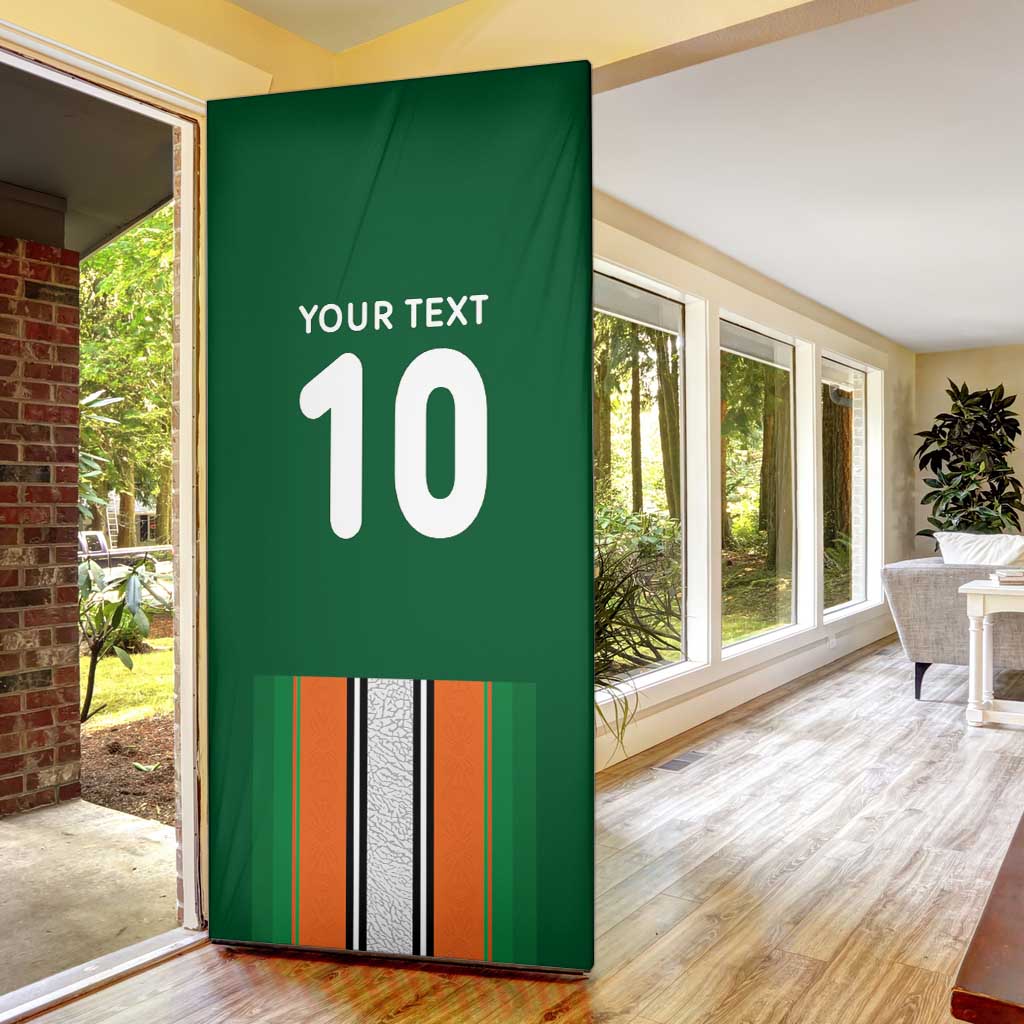 Custom Ivory Coast National Football Door Cover Les Elephants-Striped Sport Style - Wonder Print Shop