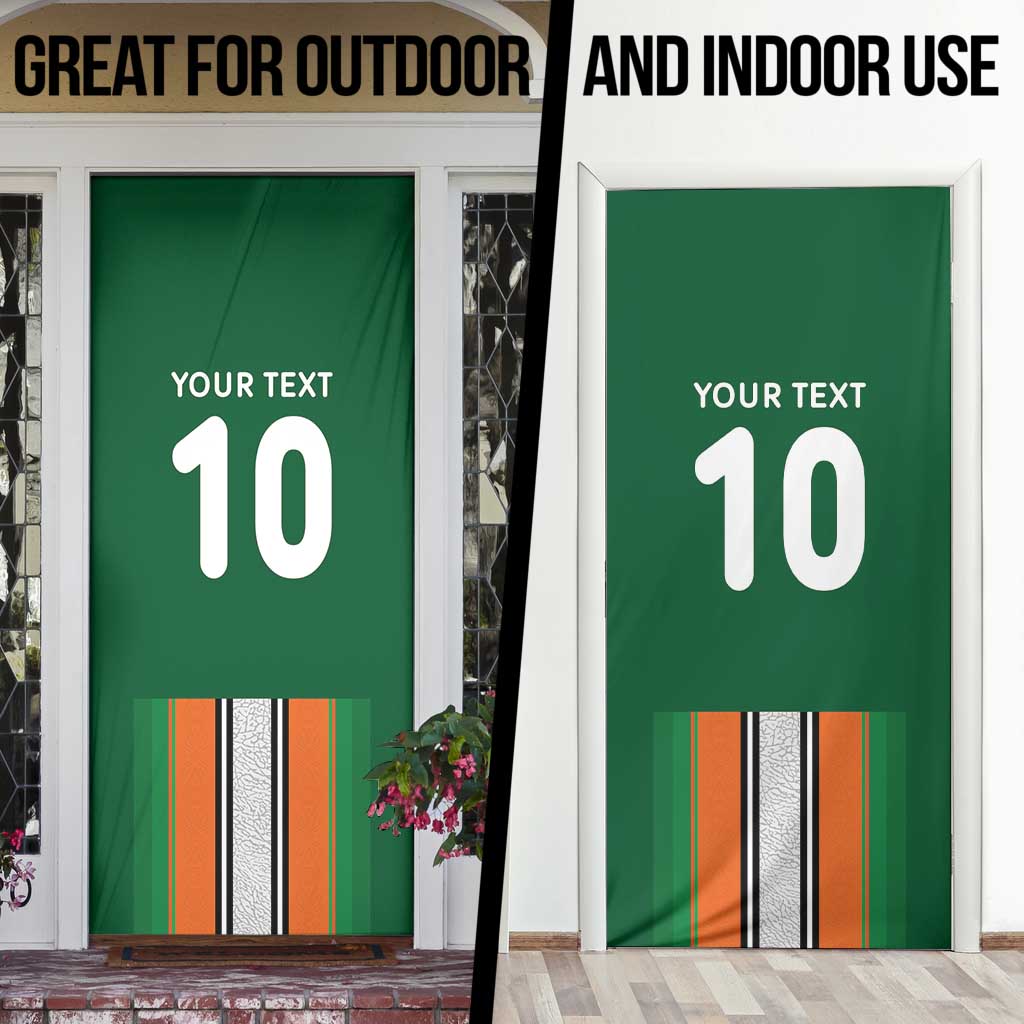 Custom Ivory Coast National Football Door Cover Les Elephants-Striped Sport Style - Wonder Print Shop