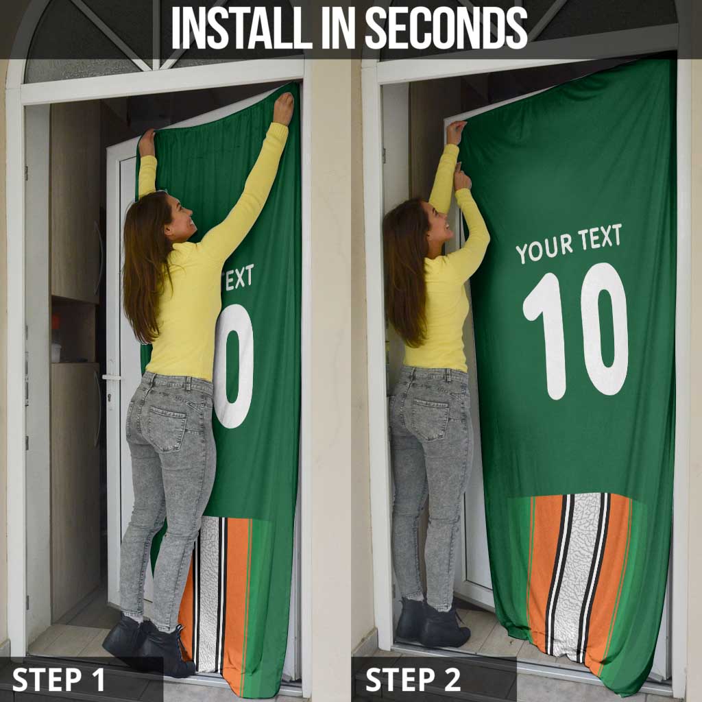 Custom Ivory Coast National Football Door Cover Les Elephants-Striped Sport Style - Wonder Print Shop