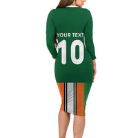Custom Ivory Coast National Football Family Matching Long Sleeve Bodycon Dress and Hawaiian Shirt Les Elephants-Striped Sport Style - Wonder Print Shop