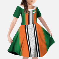 Custom Ivory Coast National Football Family Matching Off Shoulder Short Dress and Hawaiian Shirt Les Elephants-Striped Sport Style - Wonder Print Shop