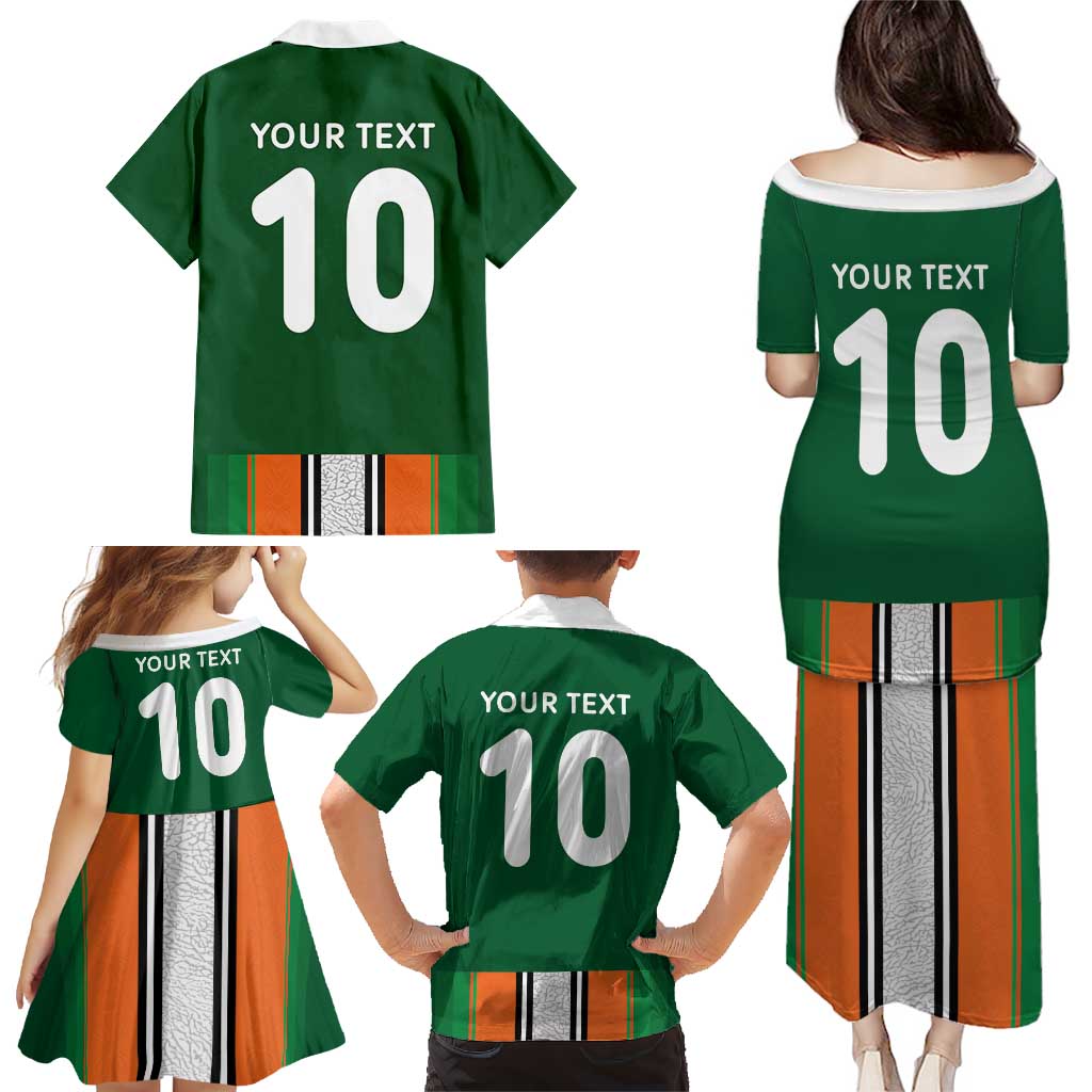 Custom Ivory Coast National Football Family Matching Puletasi and Hawaiian Shirt Les Elephants-Striped Sport Style - Wonder Print Shop