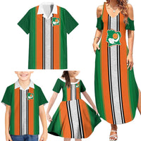 Custom Ivory Coast National Football Family Matching Summer Maxi Dress and Hawaiian Shirt Les Elephants-Striped Sport Style - Wonder Print Shop