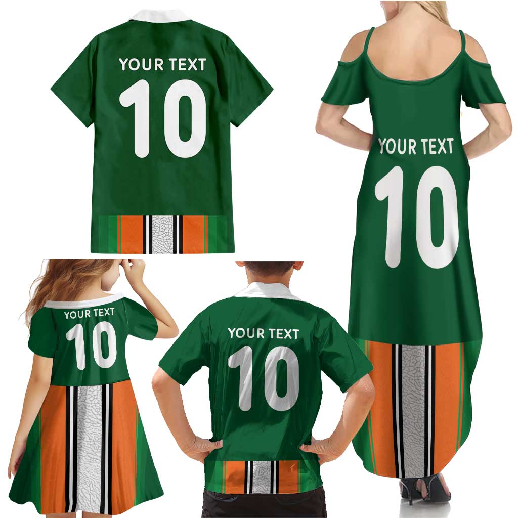 Custom Ivory Coast National Football Family Matching Summer Maxi Dress and Hawaiian Shirt Les Elephants-Striped Sport Style - Wonder Print Shop