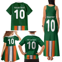 Custom Ivory Coast National Football Family Matching Tank Maxi Dress and Hawaiian Shirt Les Elephants-Striped Sport Style - Wonder Print Shop