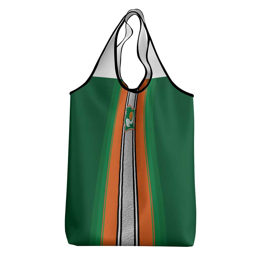 Ivory Coast National Football Grocery Bag Les Elephants-Striped Sport Style - Wonder Print Shop