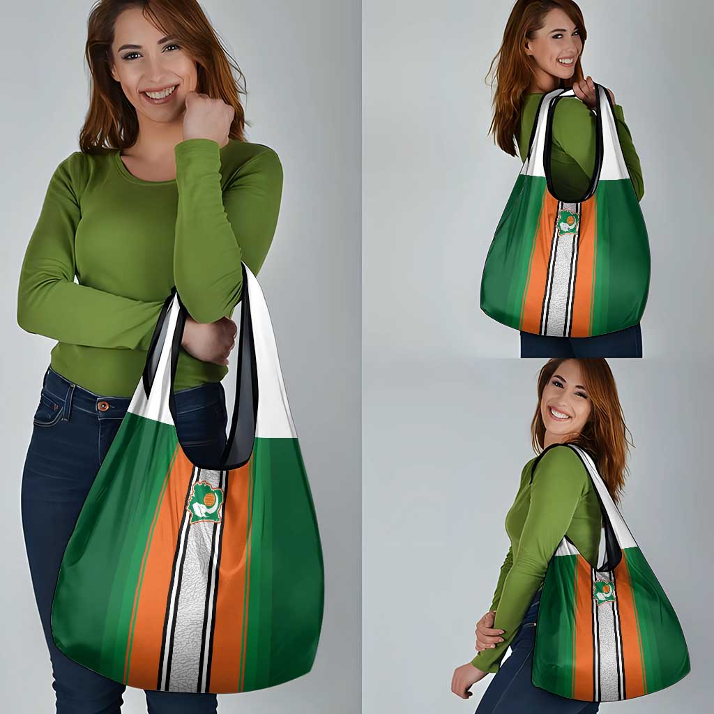 Ivory Coast National Football Grocery Bag Les Elephants-Striped Sport Style - Wonder Print Shop