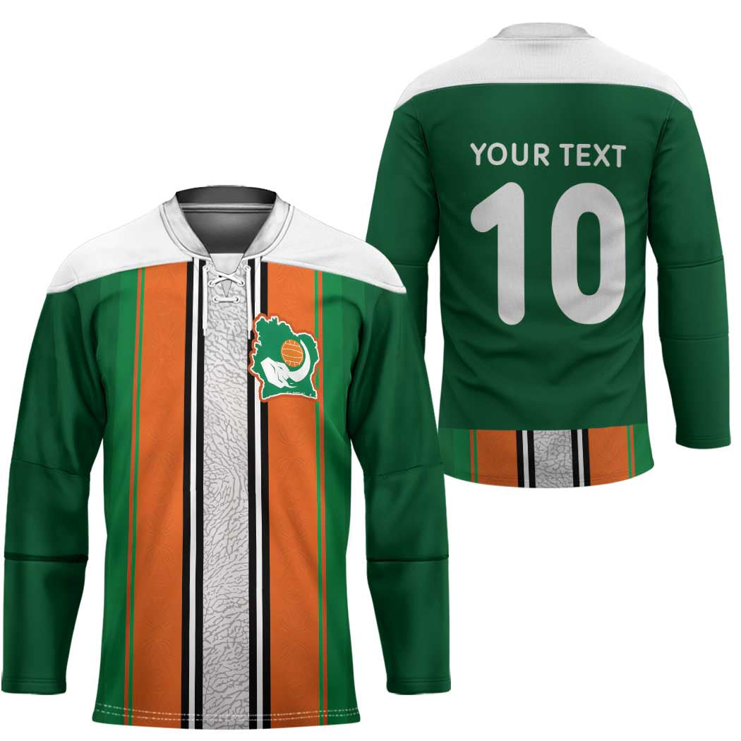 Custom Ivory Coast National Football Hockey Jersey Les Elephants-Striped Sport Style - Wonder Print Shop