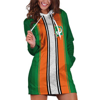 Custom Ivory Coast National Football Hoodie Dress Les Elephants-Striped Sport Style - Wonder Print Shop