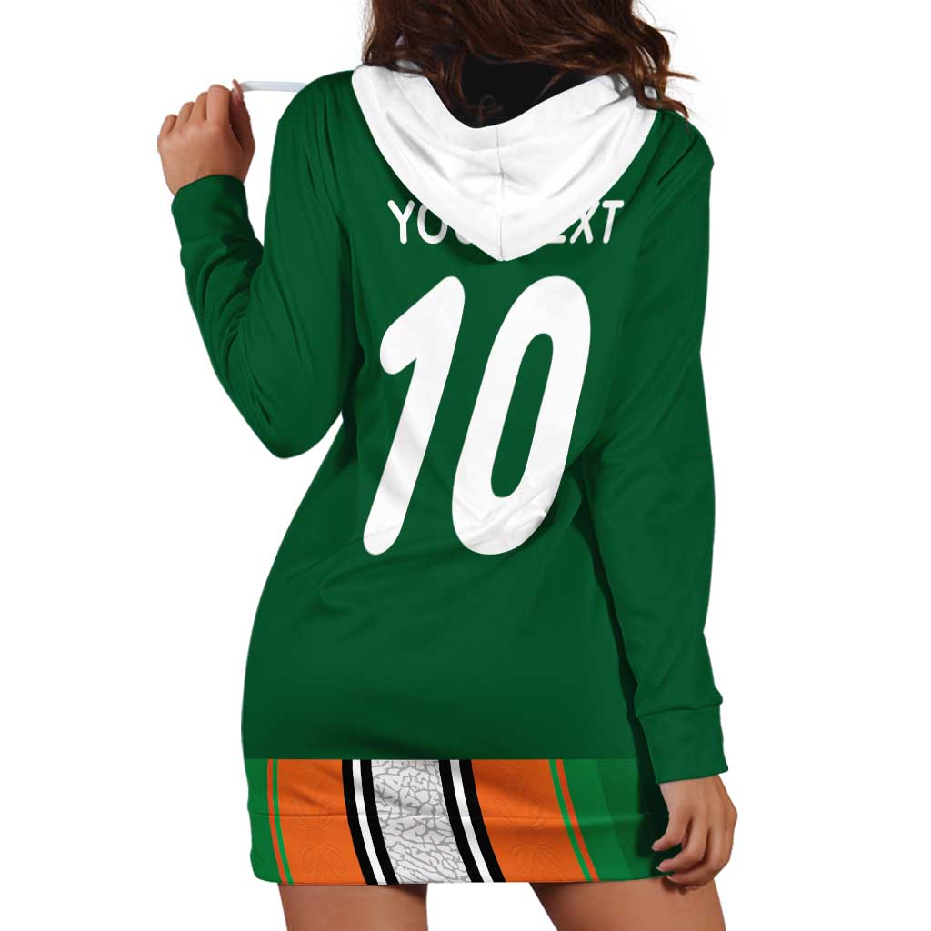 Custom Ivory Coast National Football Hoodie Dress Les Elephants-Striped Sport Style - Wonder Print Shop
