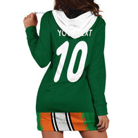 Custom Ivory Coast National Football Hoodie Dress Les Elephants-Striped Sport Style - Wonder Print Shop