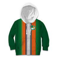 Custom Ivory Coast National Football Kid Hoodie Les Elephants-Striped Sport Style - Wonder Print Shop
