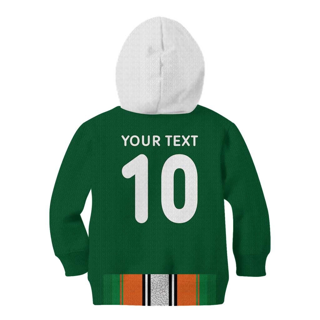 Custom Ivory Coast National Football Kid Hoodie Les Elephants-Striped Sport Style - Wonder Print Shop