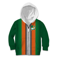 Custom Ivory Coast National Football Kid Hoodie Les Elephants-Striped Sport Style - Wonder Print Shop