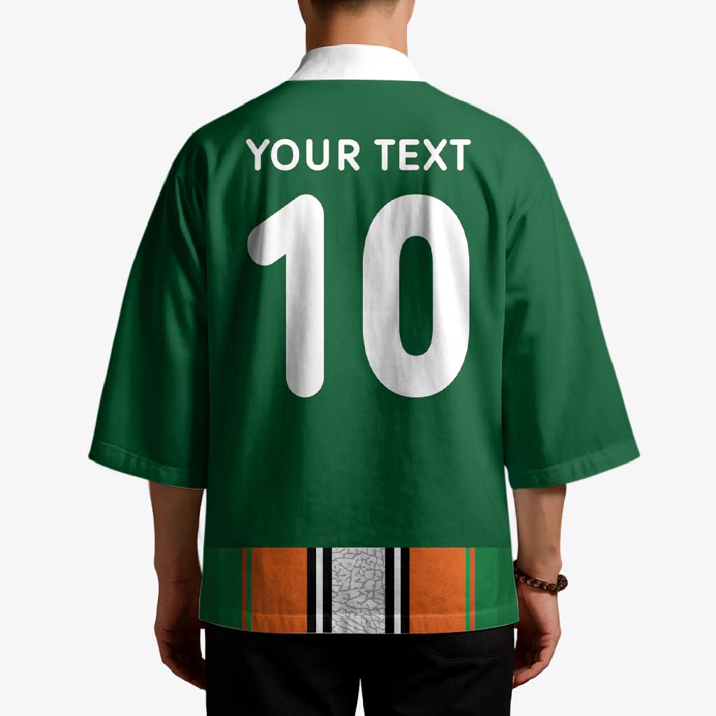 Custom Ivory Coast National Football Kimono Les Elephants-Striped Sport Style - Wonder Print Shop
