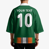 Custom Ivory Coast National Football Kimono Les Elephants-Striped Sport Style - Wonder Print Shop