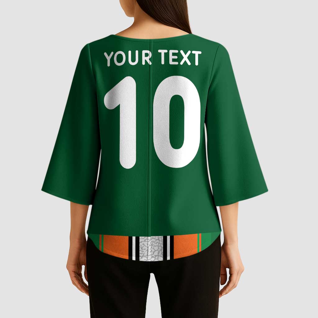 Custom Ivory Coast National Football Kimono Sleeve Blouse Les Elephants-Striped Sport Style - Wonder Print Shop