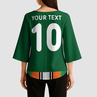 Custom Ivory Coast National Football Kimono Sleeve Blouse Les Elephants-Striped Sport Style - Wonder Print Shop
