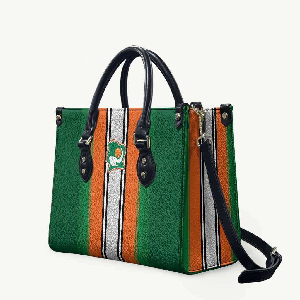 Ivory Coast National Football Leather Bag Les Elephants-Striped Sport Style - Wonder Print Shop