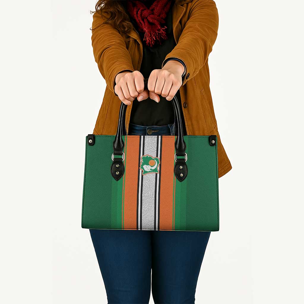Ivory Coast National Football Leather Bag Les Elephants-Striped Sport Style - Wonder Print Shop