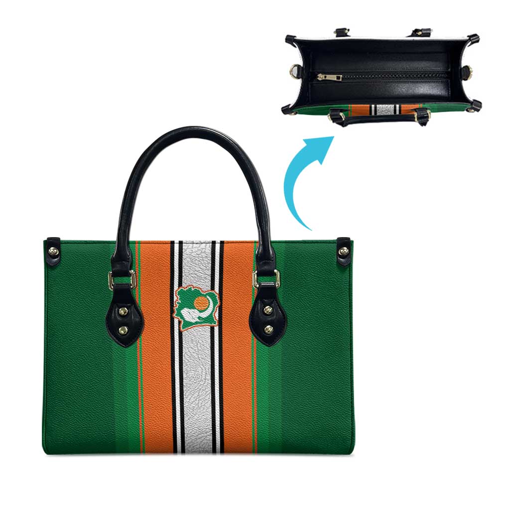 Ivory Coast National Football Leather Bag Les Elephants-Striped Sport Style - Wonder Print Shop