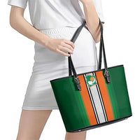 Ivory Coast National Football Leather Tote Bag Les Elephants-Striped Sport Style - Wonder Print Shop