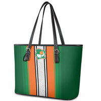 Ivory Coast National Football Leather Tote Bag Les Elephants-Striped Sport Style - Wonder Print Shop