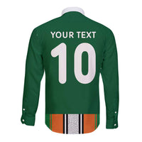 Custom Ivory Coast National Football Long Sleeve Button Shirt Les Elephants-Striped Sport Style - Wonder Print Shop