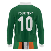 Custom Ivory Coast National Football Long Sleeve Polo Shirt Les Elephants-Striped Sport Style - Wonder Print Shop