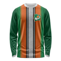 Custom Ivory Coast National Football Long Sleeve Shirt Les Elephants-Striped Sport Style - Wonder Print Shop
