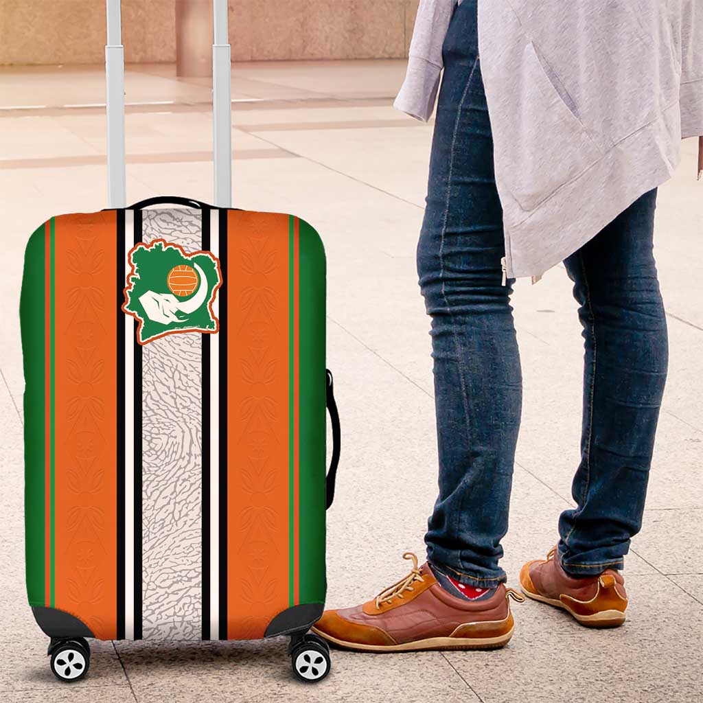Ivory Coast National Football Luggage Cover Les Elephants-Striped Sport Style - Wonder Print Shop