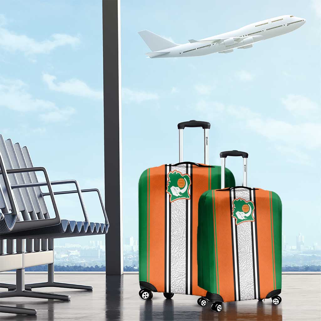 Ivory Coast National Football Luggage Cover Les Elephants-Striped Sport Style - Wonder Print Shop