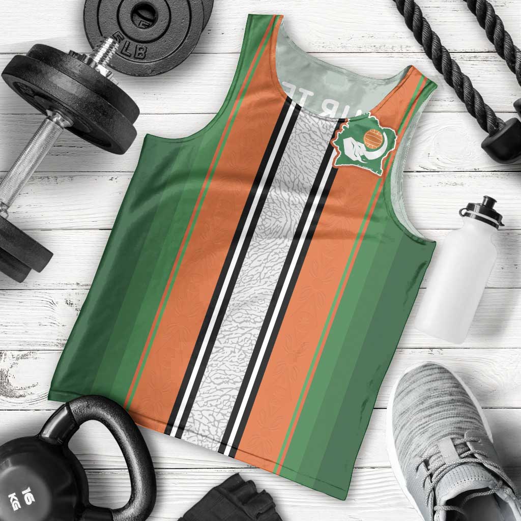 Custom Ivory Coast National Football Men Tank Top Les Elephants-Striped Sport Style - Wonder Print Shop
