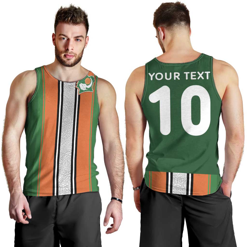 Custom Ivory Coast National Football Men Tank Top Les Elephants-Striped Sport Style - Wonder Print Shop