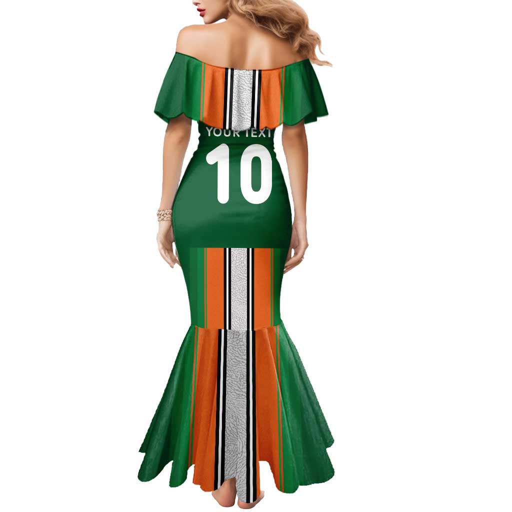 Custom Ivory Coast National Football Mermaid Dress Les Elephants-Striped Sport Style - Wonder Print Shop