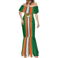 Custom Ivory Coast National Football Mermaid Dress Les Elephants-Striped Sport Style - Wonder Print Shop