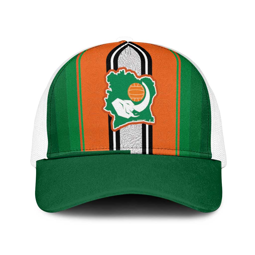 Ivory Coast National Football Mesh Trucker Cap Les Elephants-Striped Sport Style - Wonder Print Shop