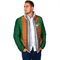 Custom Ivory Coast National Football Padded Jacket Les Elephants-Striped Sport Style - Wonder Print Shop