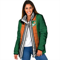 Custom Ivory Coast National Football Padded Jacket Les Elephants-Striped Sport Style - Wonder Print Shop