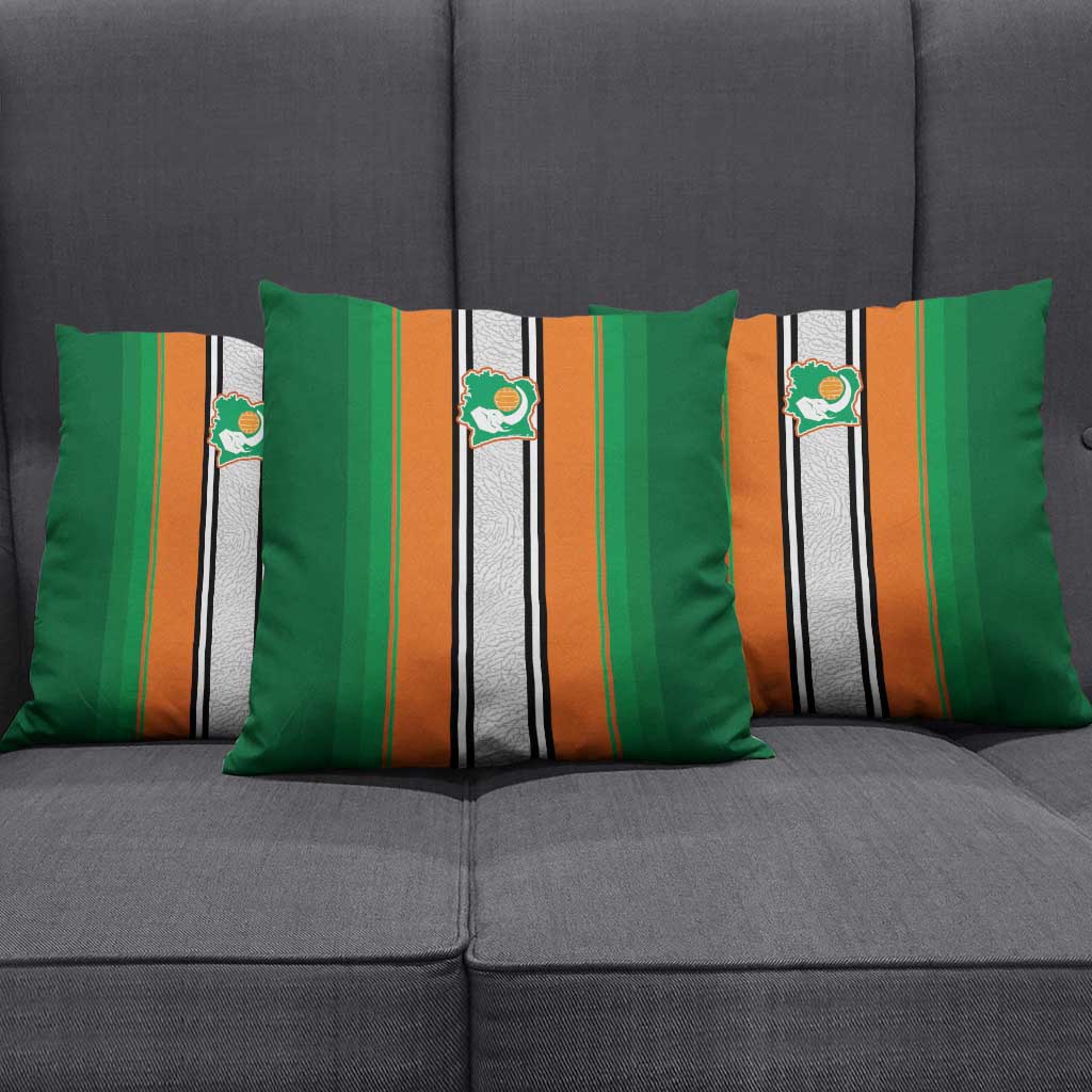 Ivory Coast National Football Pillow Cover Les Elephants-Striped Sport Style - Wonder Print Shop