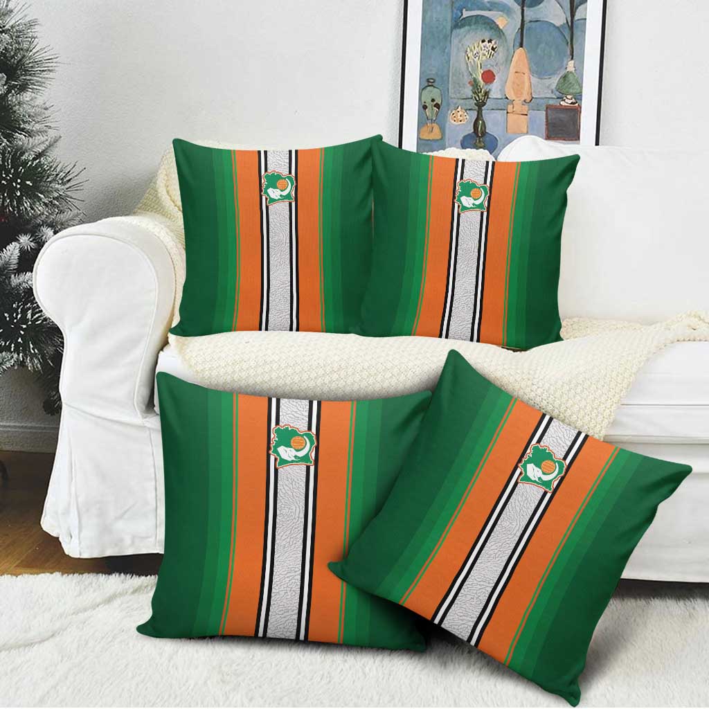 Ivory Coast National Football Pillow Cover Les Elephants-Striped Sport Style - Wonder Print Shop
