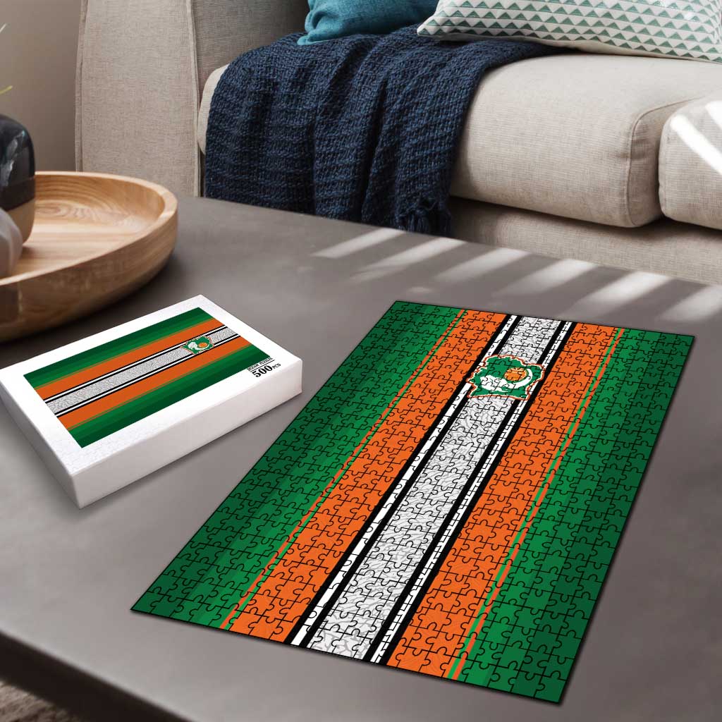 Ivory Coast National Football Puzzle Les Elephants-Striped Sport Style - Wonder Print Shop