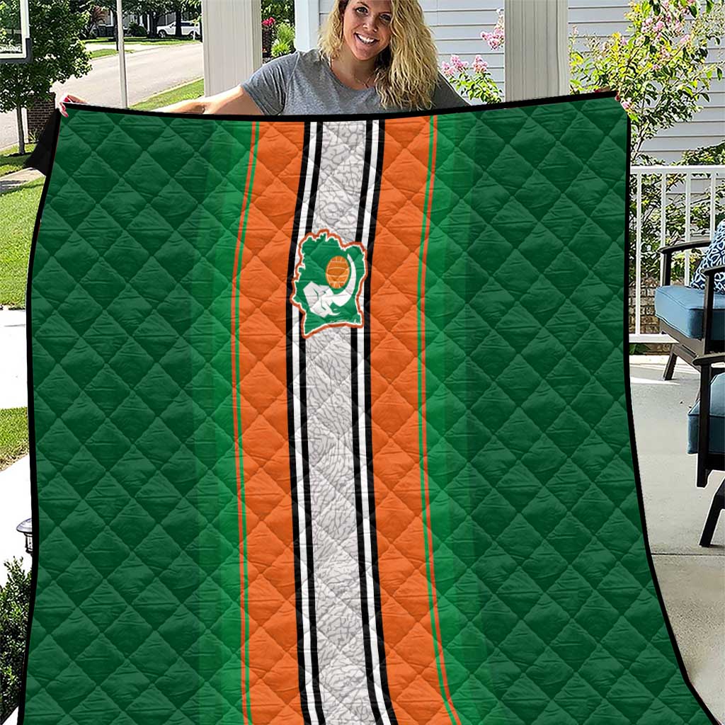 Ivory Coast National Football Quilt Les Elephants-Striped Sport Style - Wonder Print Shop
