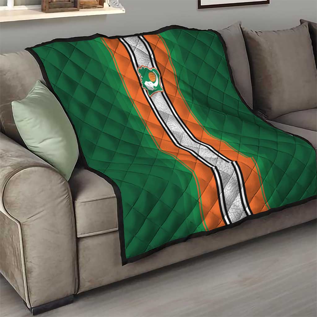 Ivory Coast National Football Quilt Les Elephants-Striped Sport Style - Wonder Print Shop