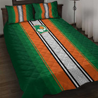 Ivory Coast National Football Quilt Bed Set Les Elephants-Striped Sport Style - Wonder Print Shop