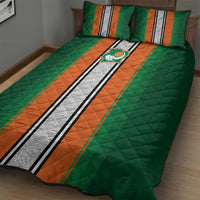 Ivory Coast National Football Quilt Bed Set Les Elephants-Striped Sport Style - Wonder Print Shop