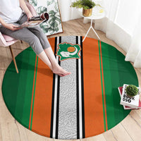 Ivory Coast National Football Round Carpet Les Elephants-Striped Sport Style - Wonder Print Shop