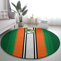 Ivory Coast National Football Round Carpet Les Elephants-Striped Sport Style - Wonder Print Shop